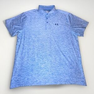 Under Armour Mens Polo Shirt Double Extra Large (2XL) Blue Golf Classic